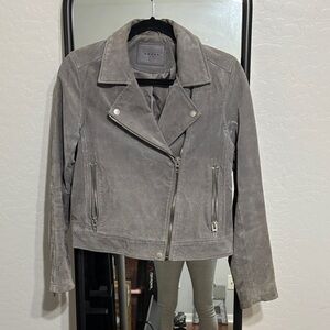 Blank NYC Women's Gray suede Leather Jacket